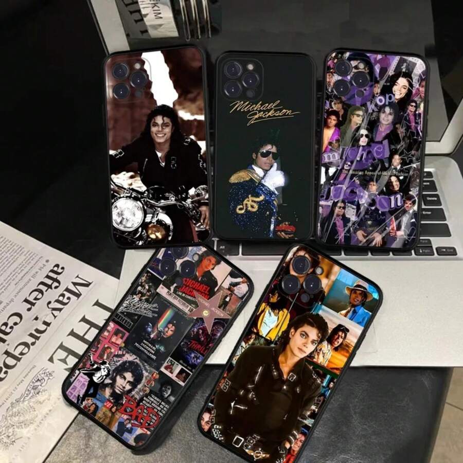 80s Pop Singer M-Michael J-Jackson Phone Case Silicone Soft Compatible With  16 15 14 13 12 11 Pro Mini XS MAX Plus X Cover, Cover Compatible With  17 Pro Max Case,  17 Pro Case,  17 Case,  16 Pro Max Case - Z1 - View 1