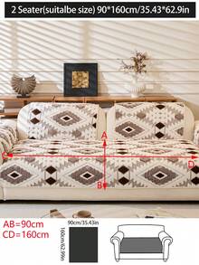 1 件秋冬毛绒加厚保暖沙发垫套，现代简约防滑沙发座垫，防尘可洗沙发套，咖啡色，柔软，防褪色，宠物友好，适合 L 型沙发和 1/2/3/4 座沙发 - 棕色 - 查看 13