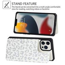 For  13 Pro Max Case With Card Holder, 13 Pro Max Wallet Case For Women Men, Stand And Strap,Leather Protective Phone Case Cover- Black Gray{"Color_name":"M-Gray"} - 多色13 - 查看 6