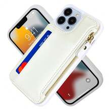 For IPhone 13 Pro Max Case With Card Holder,For IPhone 13 Pro Max Wallet Case For Women,Compatible With Magsafe,Shockproof Zipper Cover-White{"Color_name":"K1-White"} - 多色19 - 查看 7