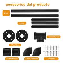 MEFENY 1 pieza de estante de exhibición de pared de armario de hierro negro de 185 cm montado en la pared con varilla de suspensión de ropa,Perchero Industrial de Pared,tubos Para Colgar Ropa lavanderia ,Estante de Ropa, Barra Multiusos de Ropa Desmontable, Ahorrar Espacio, Adecuado para Balcones, Recibidores, Baños, Dormitorios Estante de Metal Negro para Dormitorio, Lavandería y Tienda de Ropa de tubería industrial resistente para uso multifuncional en tiendas de ropa - Negro - Ver 6