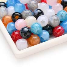 25/30pcs Fashion Large Hole Resin Beads, High Quality Faux Jade Smooth Loose Beads - Glitter, Agate, Mermaid And More Designs, For DIY Bracelets, Necklaces, Scarf Decorations - Multicolor - View 11