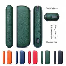 1 pieza Estuche de cuero resistente a golpes apto para IQOS ILUMA/ILUMAi, accesorio de carcasa para dispositivo de fumar de moda, con textura de cuero de lichí + material TPU + PC, protección perfecta de 360 grados, antideslizante, anti caída, que proporciona una apariencia completa para su dispositivo y resalta su personalidad, accesorio ideal para fumadores, adecuado como regalo para el Día de San Valentín, Navidad, Día del Padre, etc.