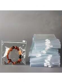 Bolsas con cierre de cremallera reutilizables y transparentes - Bolsas de almacenamiento de plástico portátiles para joyas, cosméticos, artículos de oficina y artículos pequeños, superficie pulida, forma rectangular, cierre con cremallera, almacenamiento de joyas, rollos de joyas - Multicolor - Ver 5