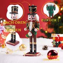 30CM Nussknacker Soldat Holzpuppe Weihnachtsdekoration Geschenk Home Desktop Ornament Party Festival Display Sammlerstück Kunsthandwerk
