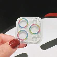 2片裝亮面一體式強化玻璃手機鏡頭保護貼，全覆蓋防刮相機保護蓋，適用 17/16/15/14/13/12/11 系列 - 彩色 - 查看 25