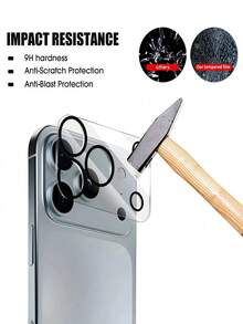 Shockproof Lens Protective Film 3pcs Full Coverage Camera Lens Tempered Glass Protector Film Compatible With Iphone 17 14 15 13 16 Pro Max Plus 17 Air Accessories For Daily Protection Office Home Use Waterproof Anti-Fall Anti-Scratch Anti-Pressure Spring Anniversary Gift - Clear - View 5