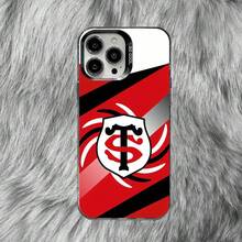 Étui de téléphone Stade-Toulousain compatible avec 16, 15, 14, 13, 12, 11, 8, 7, Pro, Max, Plus, Mini, XS, SE Rugby français anti-chute noir mat, étui compatible avec 17 Pro Case, 17 Pro Max Case, 17 Case, 16 Pro Case - Z7 - Voir 2