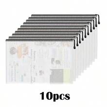 [Túi đựng đồ chống thấm nước] 20 túi đựng đồ chống thấm nước cỡ A4, bao gồm túi đựng tài liệu có khóa kéo, túi lưới nhựa và túi đựng trò chơi cờ bàn, thích hợp cho văn phòng và trường học, màu đen - màu đen - Xem 7