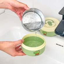 صندوق غداء حراري دائري من الفولاذ المقاوم للصدأ 304 بنمط جميل مع مقبض، صندوق بنتو مزدوج الطبقة معزول قابل للفصل، حاوية غداء محمولة وإعادة الاستخدام مقاومة للتسرب، حاوية تخزين الطعام، آمنة للميكروويف والغسالة الآلية، مناسبة لاستخدام الطلاب والبالغين في المدرسة والمكتب والتخييم والنزهات والسفر