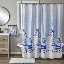 Christmas/Winter Man Sled Hand Towel 2pc Set For Bath/Kitchen/Bar And Gift Blue