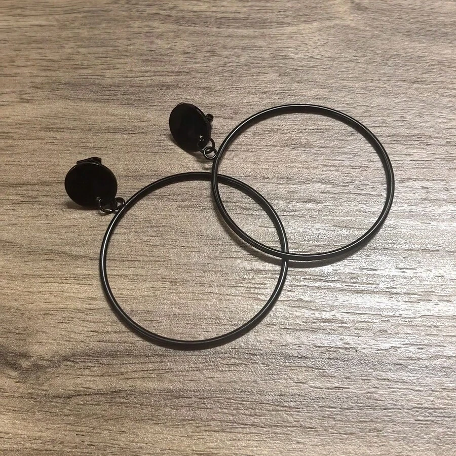 2 szt. minimalistycznych, okrągłych kolczyków z klipsem, modne i uniwersalne kolczyki koła dla kobiet, odpowiednie na imprezę i na co dzień