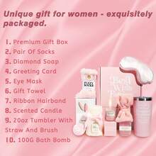 10pcs Mother's Day Gifts For Mom – Easter Basket Stuffers, Birthday Presents For Women – Spa Set For Wife Grandma Sister Friend - 粉色 - 查看 7
