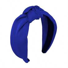 Knotted Headbands For Women Girls Royal Blue Headband Non Slip Wide Top Knot Head Band Cute Fashion Hairband Fabric Hair Accessories Comfortable Elastic Hair Band Halloween Costume Party Gifts