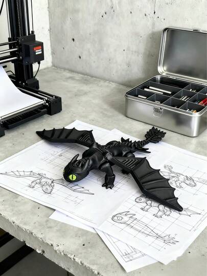 1 pieza Decoración de escritorio 3D, regalo de Navidad, Halloween, Acción de Gracias, Día de San Valentín, Pascua, modelo de dragón 3D impreso, decoración de interior de automóvil, accesorio de escritorio de oficina, hermoso regalo festivo