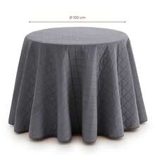 Sanelitex Round Table Skirt | Quilted | Soft Velvet Fabric | Available In 5 Different Colors And Sizes | Timeless Style For Winter | Warmth And Design For The Living And Dining Room | Made In Spain - Xám - Xem 8