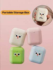 Cute Cartoon Character Waterproof Dustproof Travel Organizer Box ,Mini Cosmetic & Makeup Storage For Lipstick, Portable Storage Box ,Waterproof And Moisture-Proof Students' Tools Snack Storage Box,Cartoon Box, Earphones, Chargers, Desk Accessories - Durable Plastic, Freestanding Design, Car & Home Use, Cosmetic Storage Organizer, Playful Design, Easygrip Handles - Multicolor - View 3
