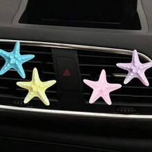 Clip parfumé pour aération de voiture, motif créatif de bande dessinée. Clip de décoration pour aération de climatisation de voiture en forme d'étoile de mer en résine (sans parfum inclus)