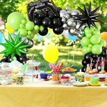 98pcs Green & Black Gaming Theme Latex Balloon Garland Set, Suitable For Gaming Theme Birthday Party, Teal & Black Balloons, Motorcycle Party, Gaming Balloon Arch, Gaming Theme, Gaming Birthday Decor, Birthday Party Games - Multicolor - View 6