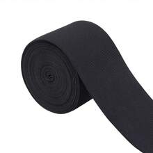 5/10 Yard/Cuộn Dây thun đen siêu mềm và bền - Dây thun dệt 8 lớp dày, Thích hợp cho đồ thủ công DIY và các dự án may vá, Vật liệu tự làm dây thun thắt lưng, Phụ kiện quần áo, Dây thun thắt lưng quần/váy, Nhiều kích cỡ có sẵn - màu đen - Xem 15