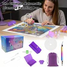 1pc Electric Diamond Painting Pen Set With Adjustable Suction, Durable Plastic & Metal Material, DIY Diamond Art Tool;    Colorful & Fun Style, Rainbow - Hued Pen With Compact Pen Holder, Multi - Functional Detail, Ideal For Effortlessly Applying In Diamond Painting, Nail Art And Other DIY Projects.Diamond Painting Pen Kit Perfect For Indoor Leisure Time, Arts And Crafts Enthusiasts, Year - Round DIY Activities & Great As A Gift For Art Lovers On Birthdays, Christmas, Thanksgiving.  (Purple)
