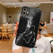 Funda con estampado de lobo negro compatible con  14 X XR XS 7 8 Plus 11 12 13 pro MAX 13mini, funda mate a prueba de golpes, compatible con funda de  17, funda de  17 Pro, funda de  17 Pro Max - z6 - Ver 4
