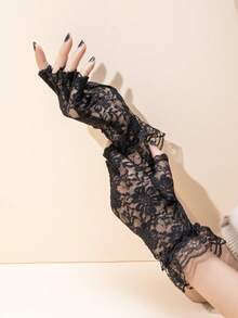 Elegant Lace Fingerless Gloves, Light And Breathable, Elegant And Sexy, Suitable For Date Parties, Halloween, Christmas, Valentine's Day