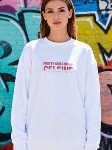 Pretty Girls Drink Celsius Funny Celsius Long-Sleeve Sweatshirt - White - View 2
