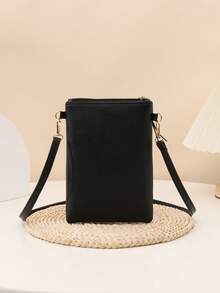 1 pezzo Set di borsa a tracolla e portafoglio da donna, nuova borsa a spalla da donna in pelle PU con decorazione ricamata a foglie e fiori, stile minimalista casual da college, pochette telefonica con nappine, leggera busta, portafoglio e borsa da donna, borsa a tracolla, regalo per lei, portafoglio mini, borsa rosa, regalo