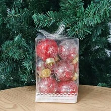 12 pièces Boules de Noël incassables transparentes, décoration de boules en plastique à suspendre avec décorations rembourrées exquises