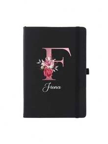 80 Sheets/160 Pages - Customized Name Diary, A5 Size Personalized Initial Notebook, A-Z Personalized Initial, Women's Customized Diary, Customizable Travel Notebook, Work Notebook, Leather Notebook School Supplies - Multicolor - View 28