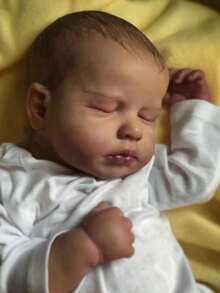 50cm Sleeping Baby Reborn Doll With 3D-Paint Skin And Vein, Like Real 20inch Handmade (Soft Vinyl Limb, Cloth Body) Newborn Baby Boy And Girl Birthday Gift Bedtime Toy For 3+ Kids