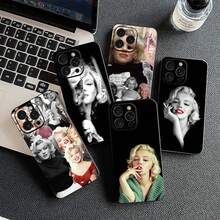 Soft Casing for Apple  15 16 Plus 13 11 12 Pro Max X XR ProMax 16E 15+ Marilyns Wallpaper M-Monroes Cover Phone Case,Covercompatible with  17 Hülle, 17 pro Hülle, 17 promax Hülle