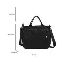 1 pieza Bolso de mano casual con cremallera en negro, bolso minimalista ligero y duradero con múltiples bolsillos y correa de hombro ajustable, mochila de gran capacidad