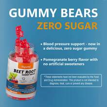 BUPORAI Gomitas De Remolacha: Favorecen La Absorción, La Circulación Y La Salud Cardíaca, Y Ayudan A Regular La Presión Arterial - 60 Unidades - 60 gomitas - Ver 4
