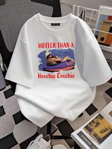 180g pure Cotton Hotter Than A   Chattahoochee Alan T Shirt Fan Tee Shirt Breathable streetwear Unisex designer clothes Stretched graphic Comfortable Slightly Casual Summer Stylish Women Top Graphic Tees women female fashion Versatile - Blanco - Ver 2