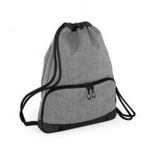 Bagbase Athleisure Water Resistant Drawstring Sports Gymsac Bag (Grey Marl) - 100% Polyester - (BC3402) - Grey - View 1