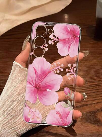 Flower 1pc Watercolor Bindweed Soft Phone Case, Compatible With Huawei Honor, Redmi, Galaxy A04e/12/A13/A14/A34/A50/A52/A53/A54/S21/S22/S23/S24/S25/S25Ultra, 6A/7A/8A, 12T/13T