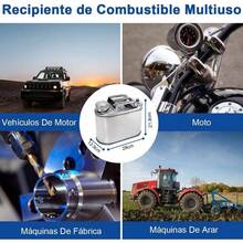 Tanque para Gasolina de Acero Inoxidable 5L 1.3 Galones, Recipientes para Gasolina Espesado con Salida de Aceite Asa Porttil, Recipiente de Combustible Metal para Auto Motocicleta SUV ATV - Plateado - Ver 6