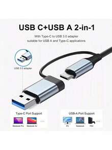 USB C Adapter USB Adapter 3.0, Aluminum 7-In-1 USB Extender, USB Splitter With 1 USB 3.0, 4 USB 2.0 And 2 USB C Ports, For Electronics/Computers And Accessories/Peripherals/Port Adapters/Port Adapters/Aluminum Alloy Housing