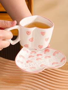 1 Conjunto de Xícaras de Café Cerâmicas com Borda Dourada, Pires com Design Elegante de Cisne, Adequado para Casa, Chá da Tarde, Ao Ar Livre, Festa, Presente, Aniversário, Casamento, Jardim - Multicolorido - Visão 1