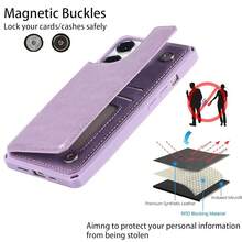 For IPhone 13 Pro Max Case With Card Holder, Wallet Case For Women Men,For IPhone 13 Pro Max Phone Case With Stand And Strap,Leather Shockproof Protective Cover- Purple{"Color_name":"B-Purple"} - 多色10 - 查看 5