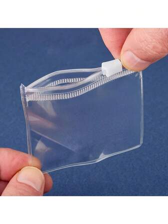 Reusable Clear Ziplock Bags - Portable Plastic Storage Pouches For Jewelry, Cosmetics, Office Supplies And Small Items, Polished Surface, Rectangular Shape, Zipper Closure, Jewelry Storage, Jewelry Rolls