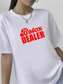 180g pure Cotton  Dealer T Shirt Esthetician Beautician gifts Dermatologist Top For Everyday Wear streetwear Comfortable Soft Versatile fashion T-Shirt For Women Casual graphic women designer clothes Summer Breathable Slightly Stretched Casual - Blanco - Ver 7