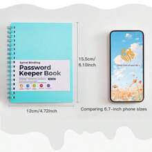 1PC Password Participation Book, Alphabetically Ordered Password Diary And Organizer, Personalized Password Log In 4.7-Inch X 6.1-Inch Mini Size With University Level Grid Pages, Perfect For Home And Office Organizations - 灰色 - 查看 6