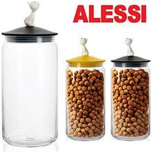 Alessi A Di Miòjar Glass Jar For Cat Food With Lid In Thermoplastic Resin Black - Black - View 3