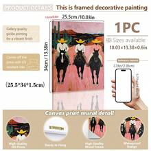 1pc, Canvas Wall Art, Framed Wall Decor, Vintage Southwest Cowboy, Colorful Abstract Western Horse Painting, Modern Rustic Cowboy Poster, Eclectic Printable Wall Art, Stylish Living Room Decor, Home Decor, Room Decor, Dorm Decor, Bedroom Decor, Bathroom Decor, Kitchen Decor, Office Decor, Poster, Holiday Gift - Multicolor - View 14