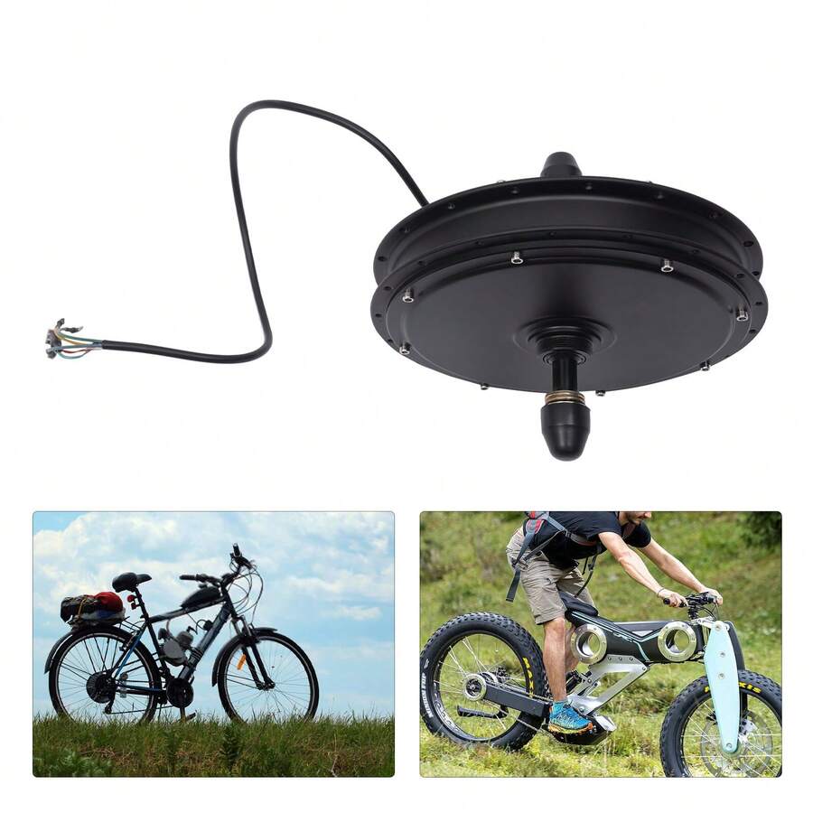 WANLECY 48V Ebike Rear Wheel Hub Motor For Electric Bicycle Brushless Gearless 1000W New - Black - View 1