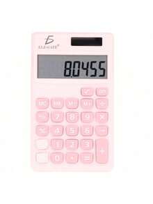 ELE-GATE Solar Calculator – Solar Powered For  And Convenient Use - Pink - View 1