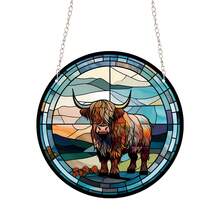 1pc 5.7inch Wolf Sign, Acrylic Painted Window Decoration Pendant, Acrylic Wolf Sign, Window Decor, Room Decor, Garden Porch Kitchen Wall Door Hanging Ornament, Halloween Autumn Gift For Mom Woman Aunt Sister Friends Animal Lovers